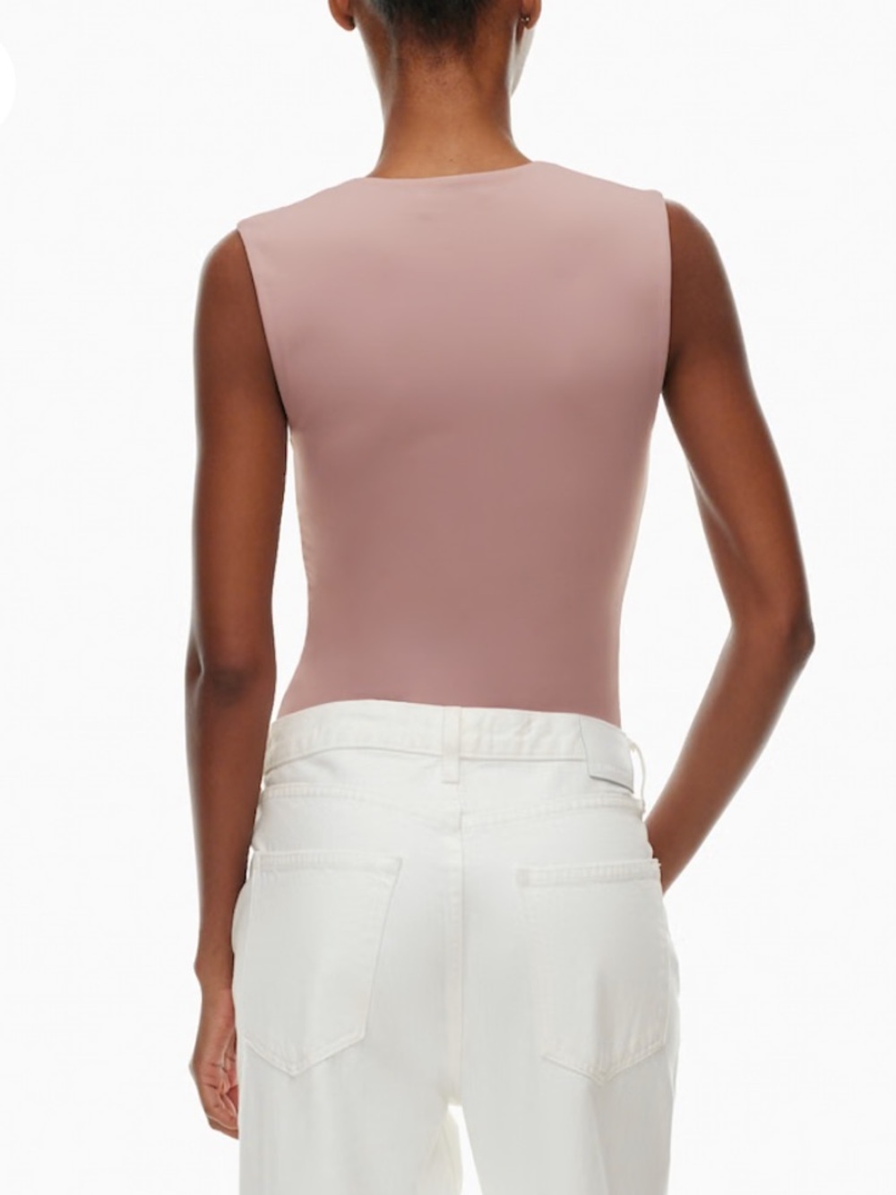 Aritzia Original Contour Esteem Bodysuit Tank Top Squareneck Claremont Mauve - Picture 5 of 8